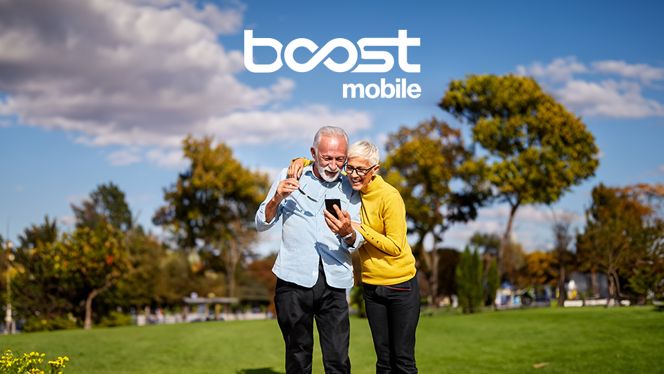 Elderly couple using Boost Mobile